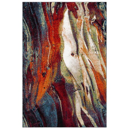 Safavieh Rectangle Glacier Modern Area RugRed & Green 2 ft.3 in. x 12 ft. GLA126Q-212